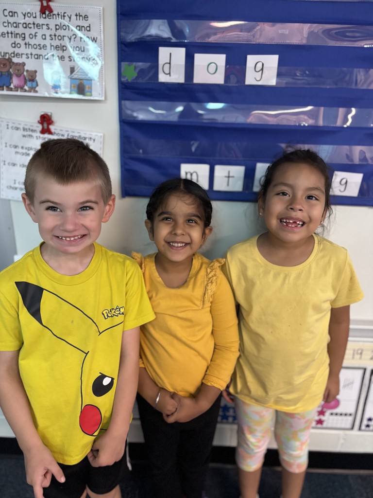 Students celebrating homecoming week with YELLOW energy Homecoming Spirit!
