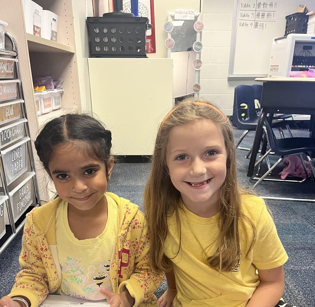 Students celebrating homecoming week with YELLOW energy Homecoming Spirit!