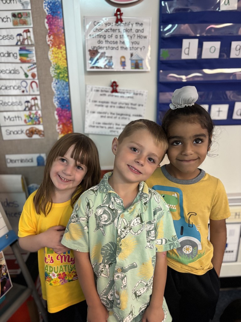 Students celebrating homecoming week with YELLOW energy Homecoming Spirit!