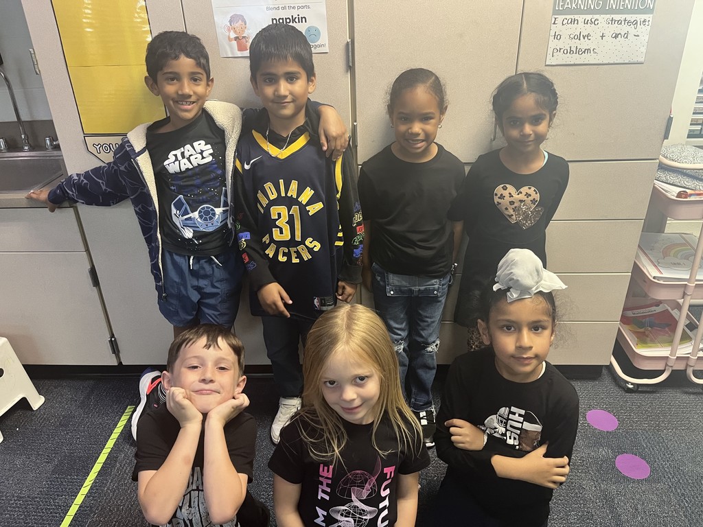 Students celebrating homecoming week wearing BLACK !