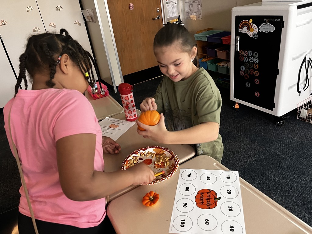 Students doing Pumpkin Math