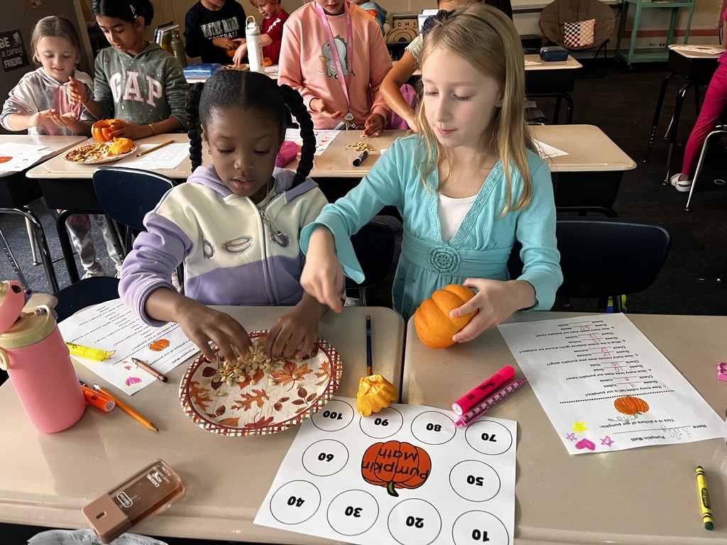 Students doing Pumpkin Math