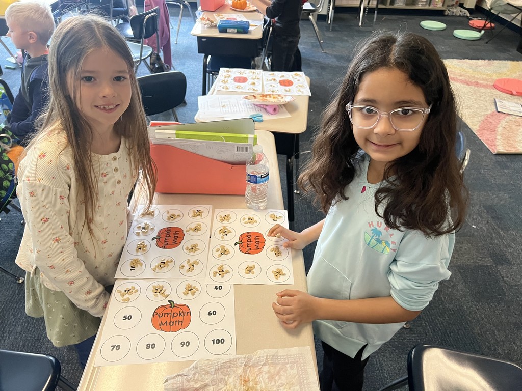 Students doing Pumpkin Math