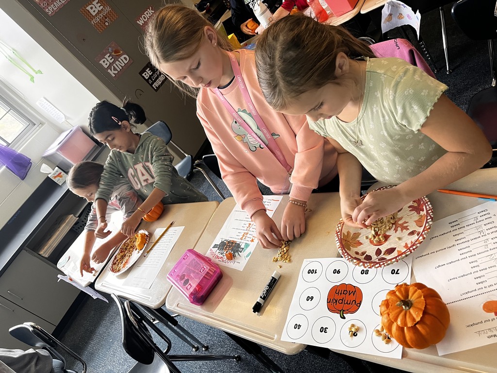 Students doing Pumpkin Math