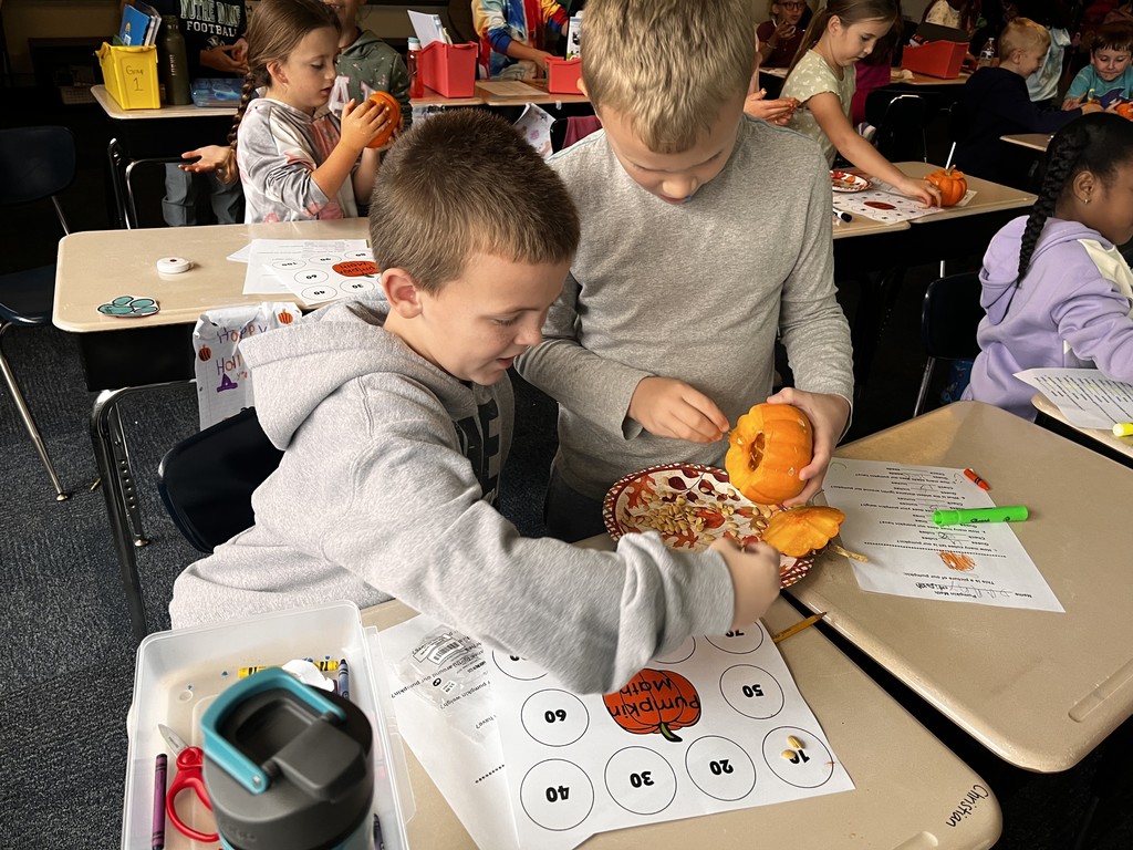 Students doing Pumpkin Math