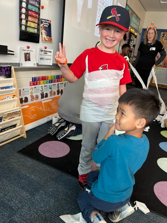 students having fun during their fall party