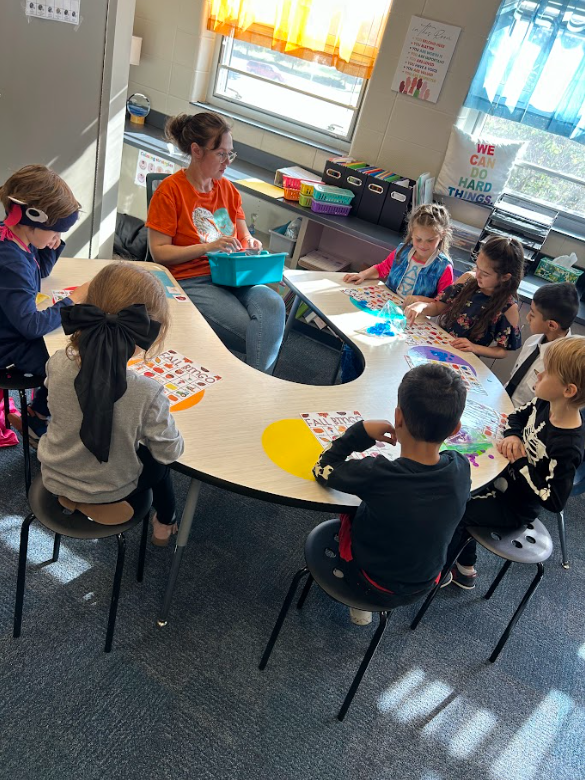 students having fun during their fall party