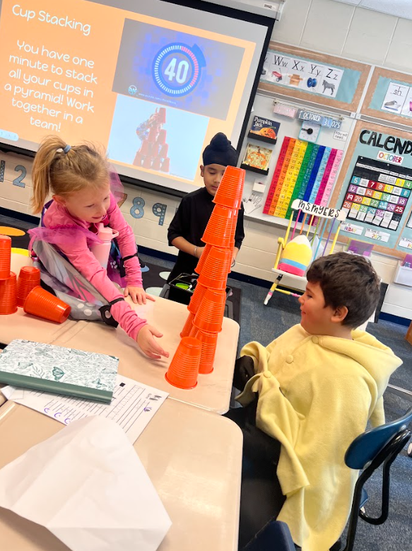 students having fun during their fall party