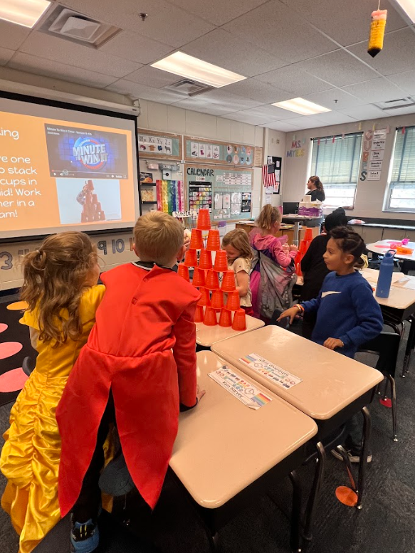 students having fun during their fall party