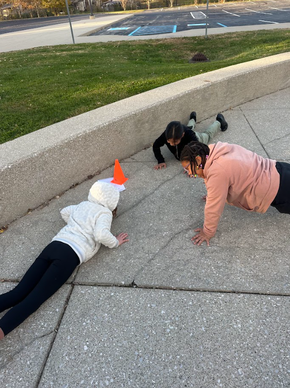 Girls doing push ups