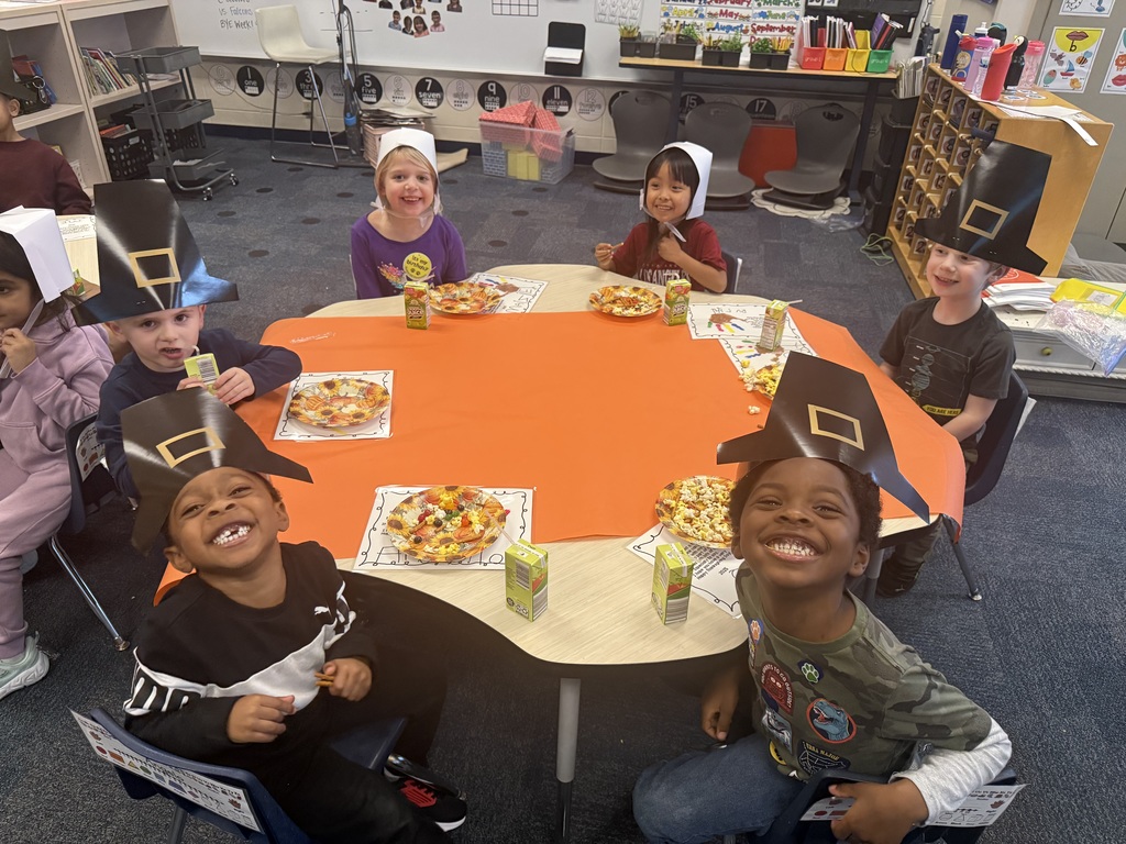 students having a thanksgiving feast