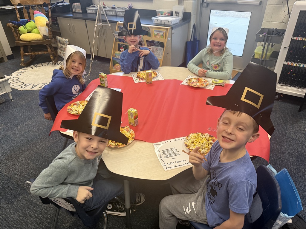 students having a thanksgiving feast