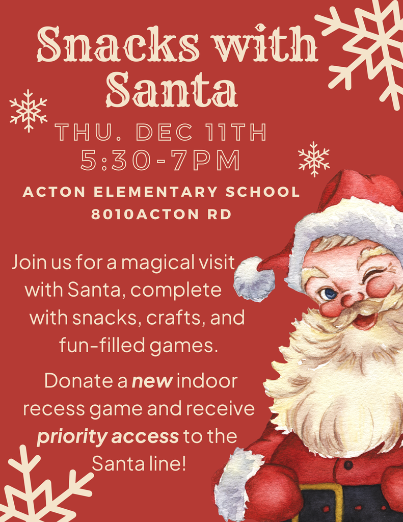 Snack with Santa flyer for December 11th from 5:30-7pm