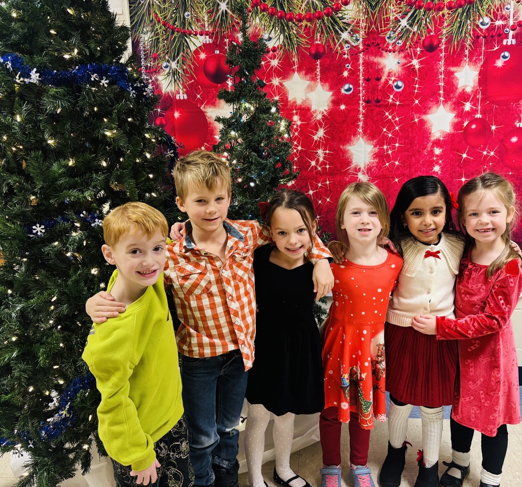 Kindergarten students dressed up for their holiday program