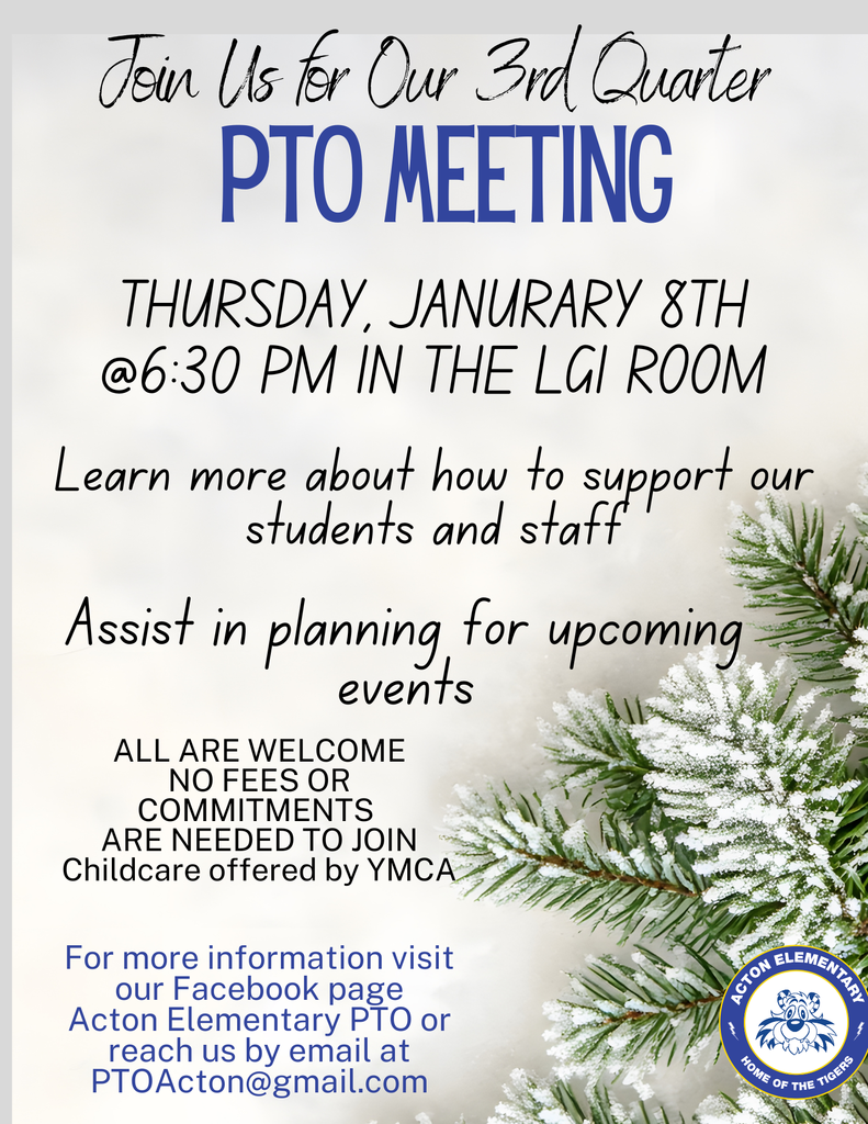 Join us TOMORROW for our 3rd Quarter PTO Meeting!