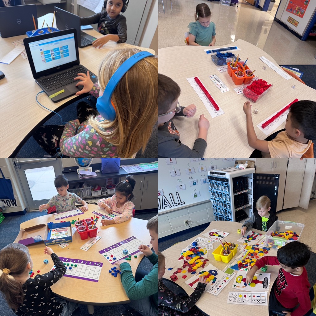 Mrs. Gorske's kindergarten students doing various activities in their classroom