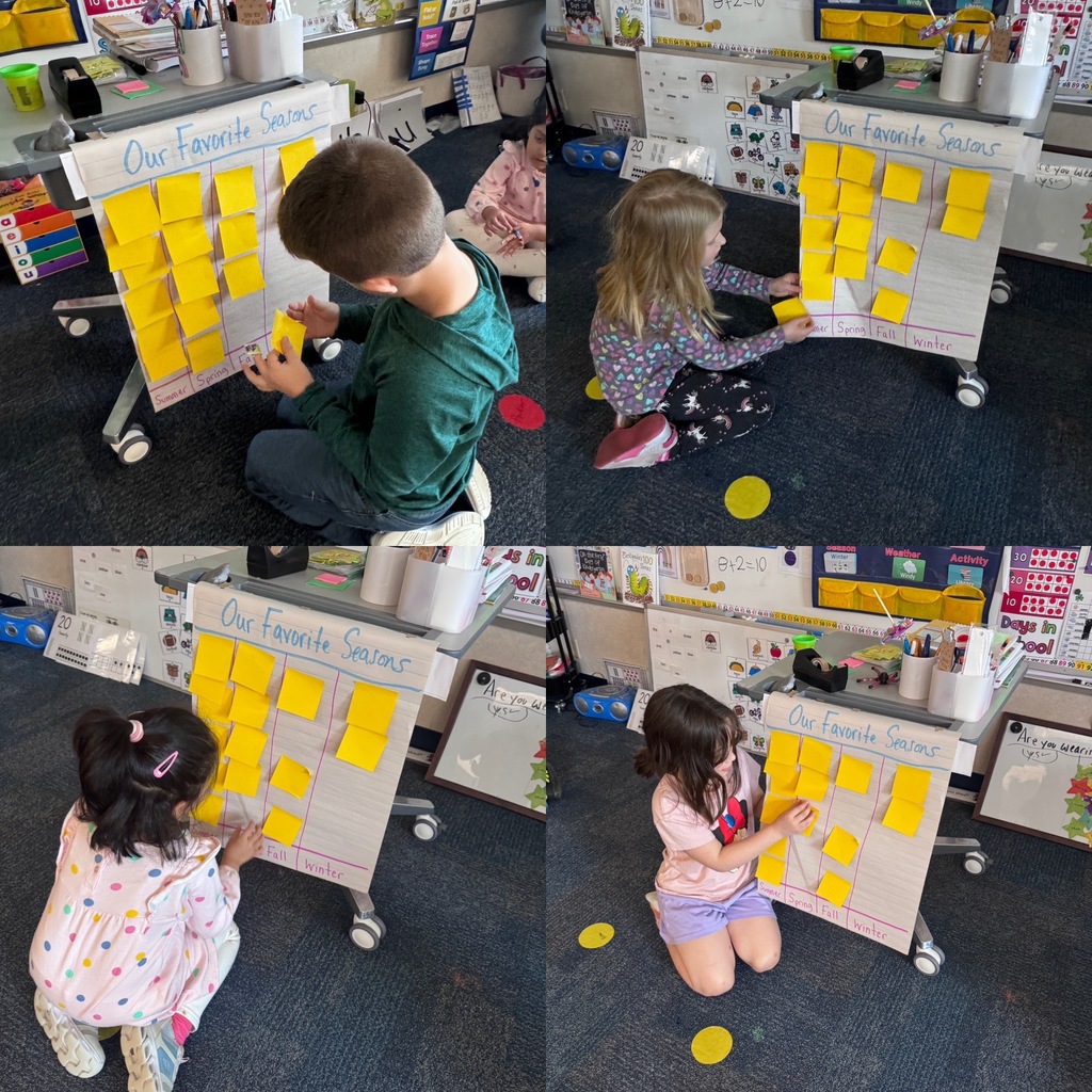 Mrs. Gorske's kindergarten students doing various activities in their classroom