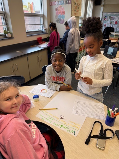 Mrs. Hoffman's 3rd grade students doing research