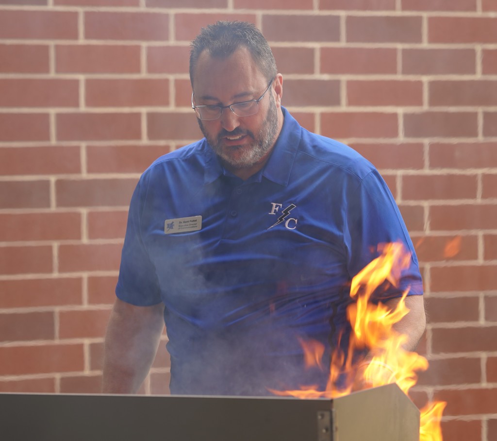 Dr. Pettet grilling for the staff