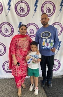 Parents and student at Kindergarten Registration
