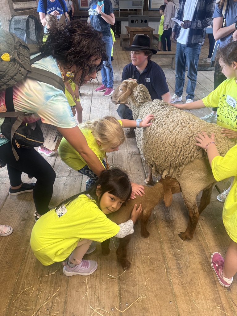 kindergarten students on their field trip to Conner Prairie