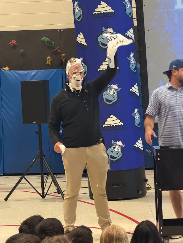 Blue from the Indianapolis Colts putting on a convo for our students