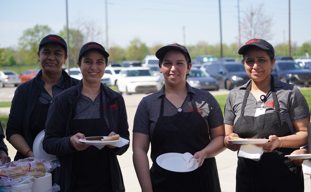 Kitchen staff at the junior high cookout