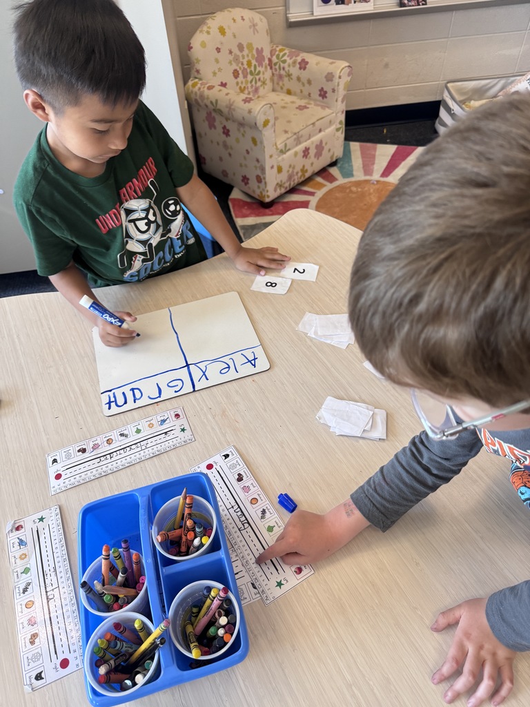 Mrs. Gorske's kindergarten students doing activities for National Kindergarten Day