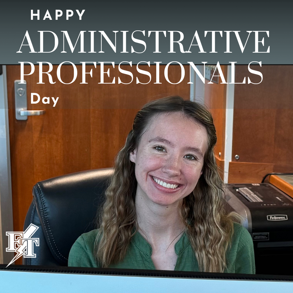 Administrative Professionals Day post with smiling girl.