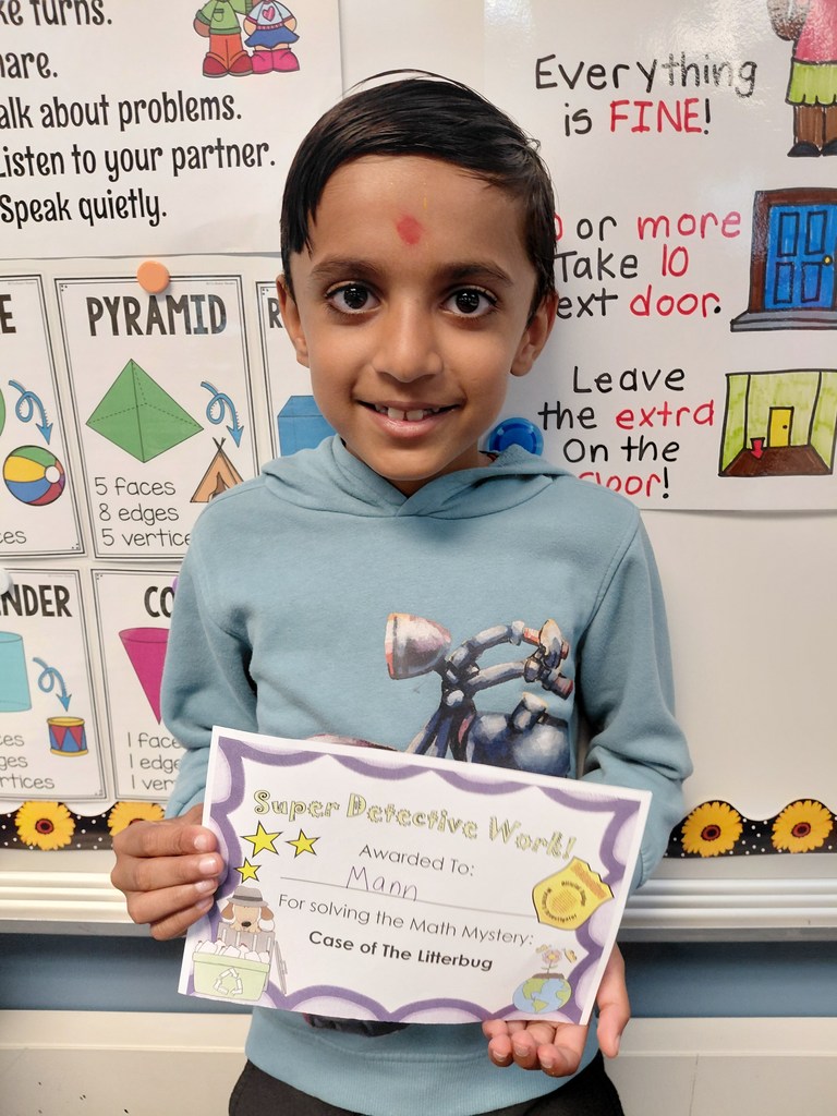 Mrs. Cannon's second grade class doing math activities to celebrate Earth Day