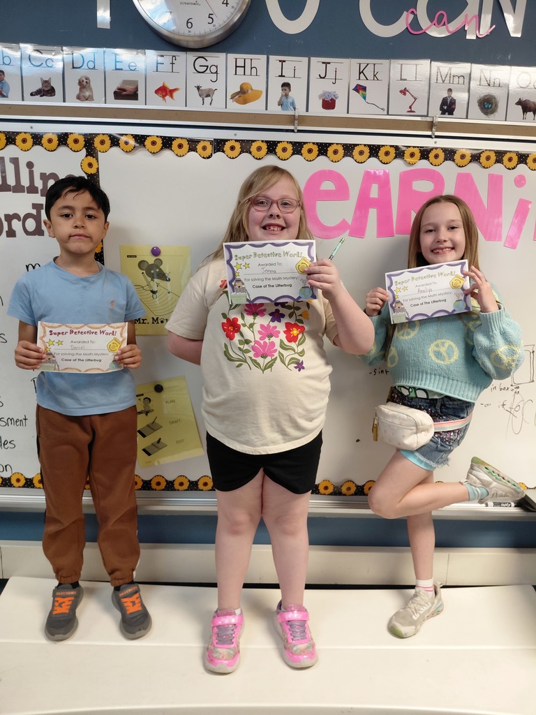 Mrs. Cannon's second grade class doing math activities to celebrate Earth Day