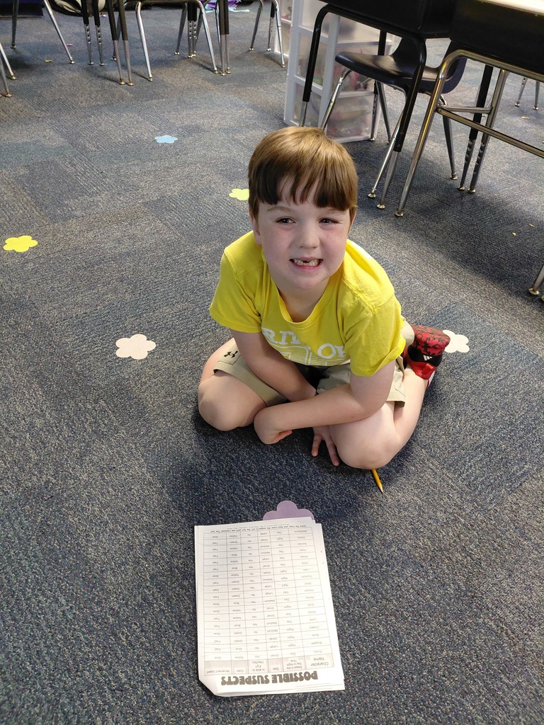 Mrs. Cannon's second grade class doing math activities to celebrate Earth Day