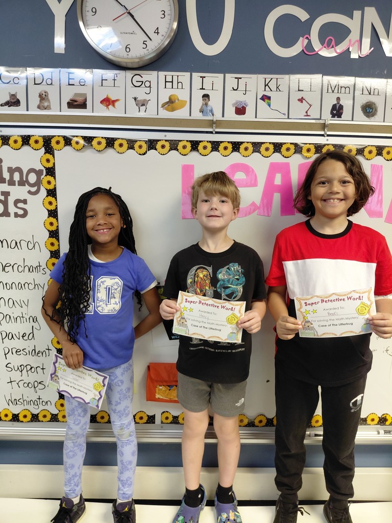 Mrs. Cannon's second grade class doing math activities to celebrate Earth Day