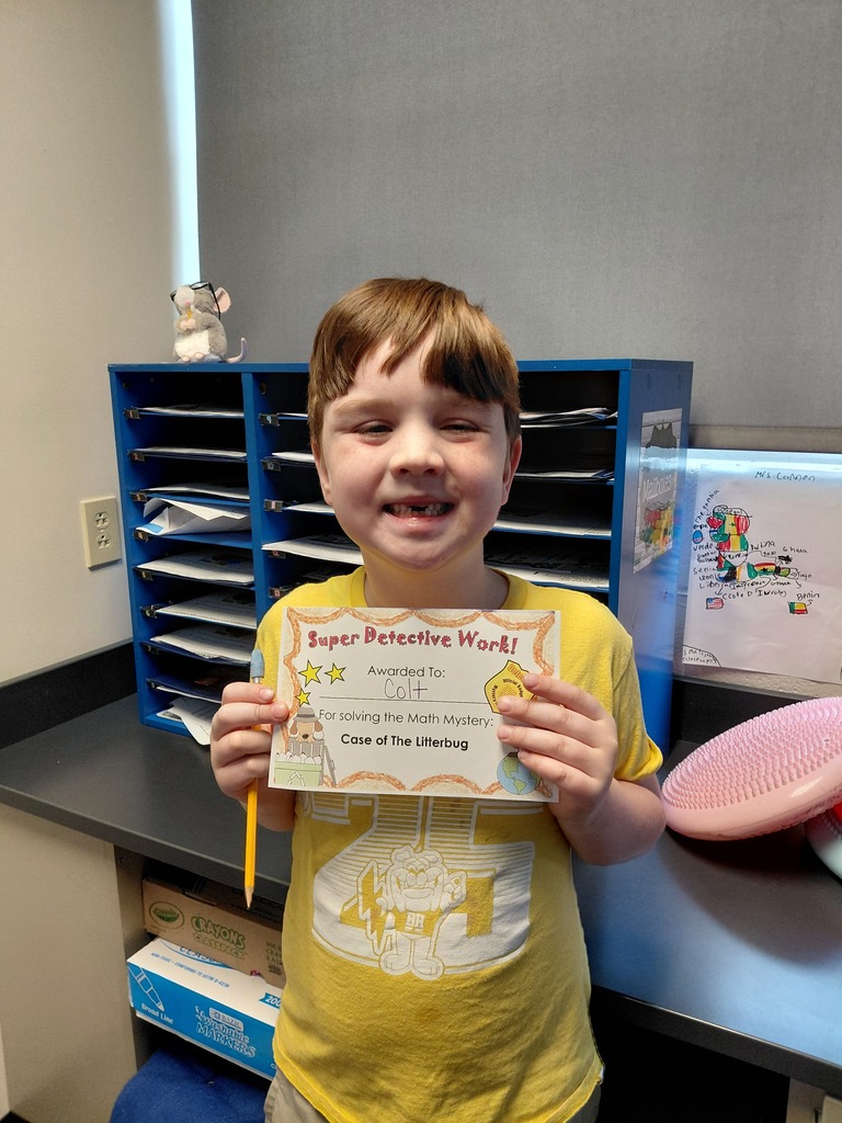 Mrs. Cannon's second grade class doing math activities to celebrate Earth Day