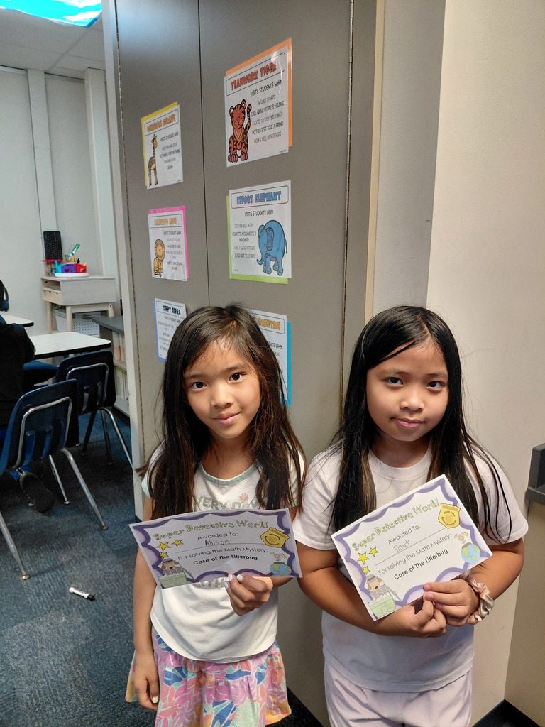 Mrs. Cannon's second grade class doing math activities to celebrate Earth Day