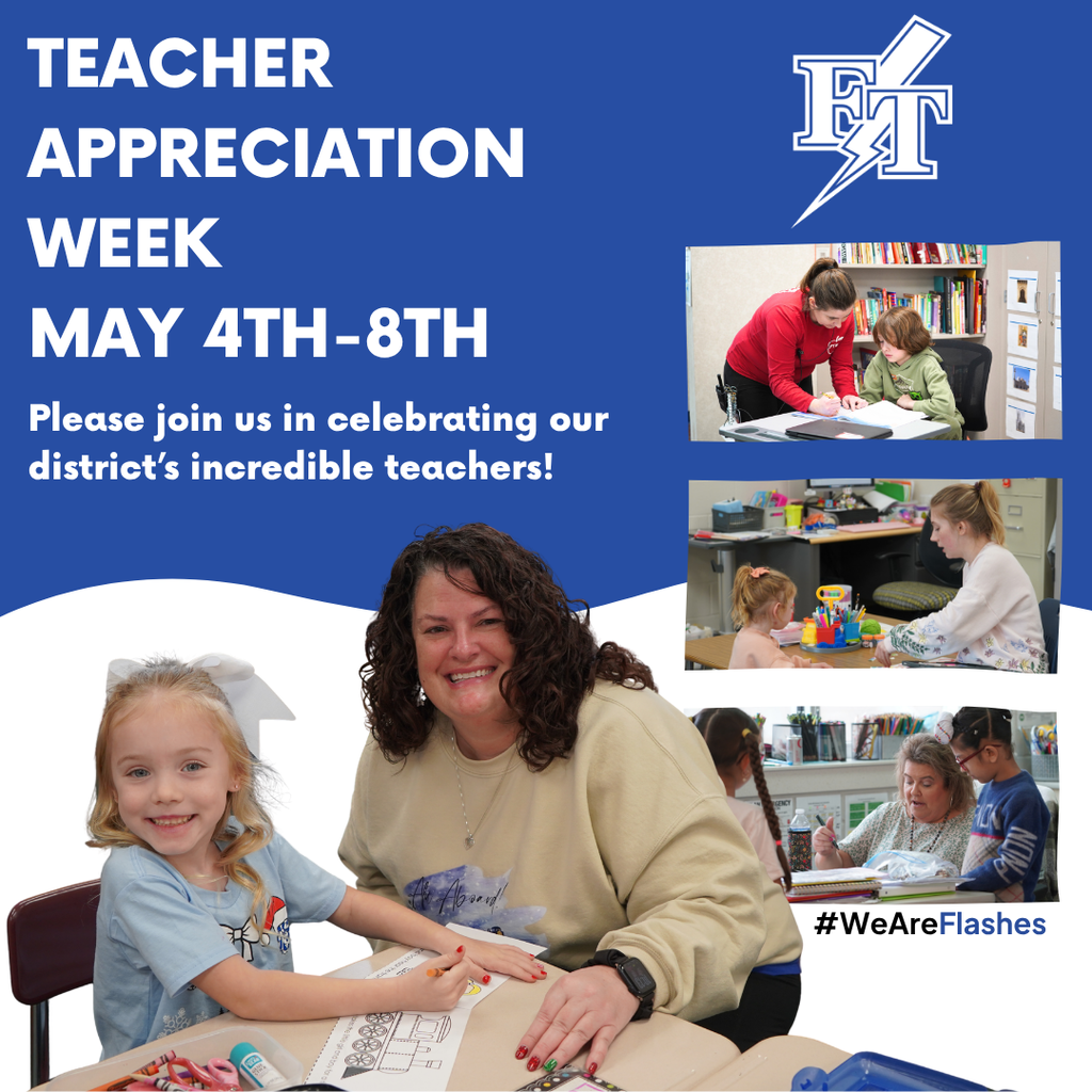 Teacher appreciation week May 4-8 with photos of teachers with students