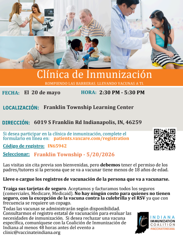 Immunization clinic May 20th
