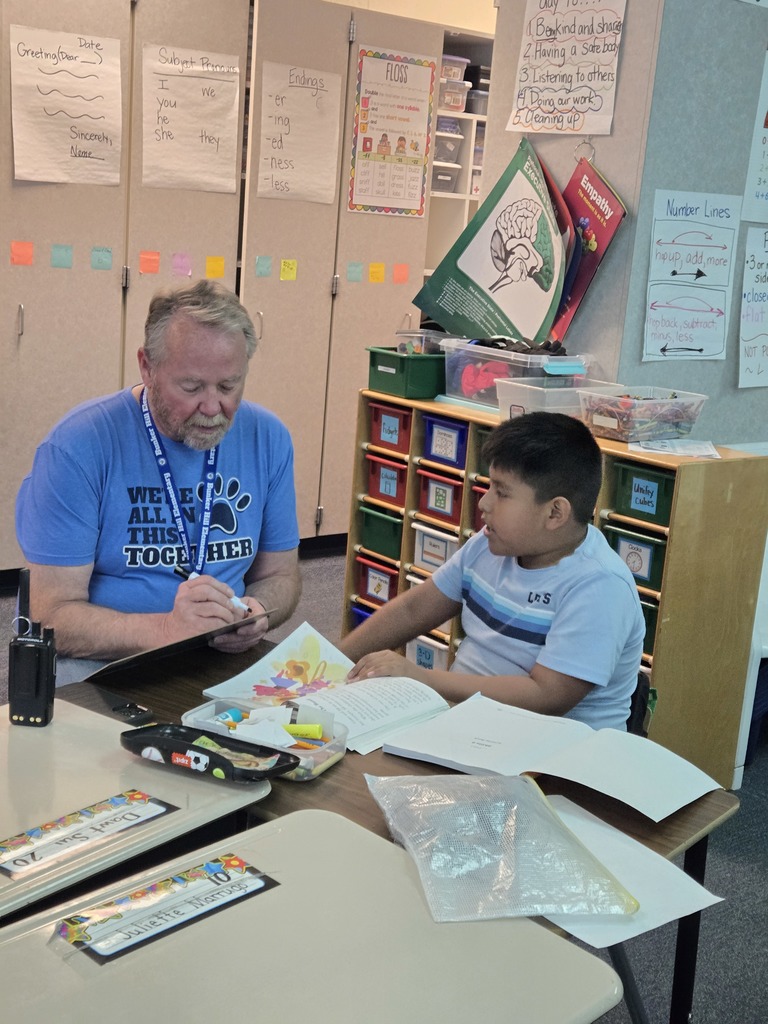 students working on school work in Ms. Hamblet's first grade class