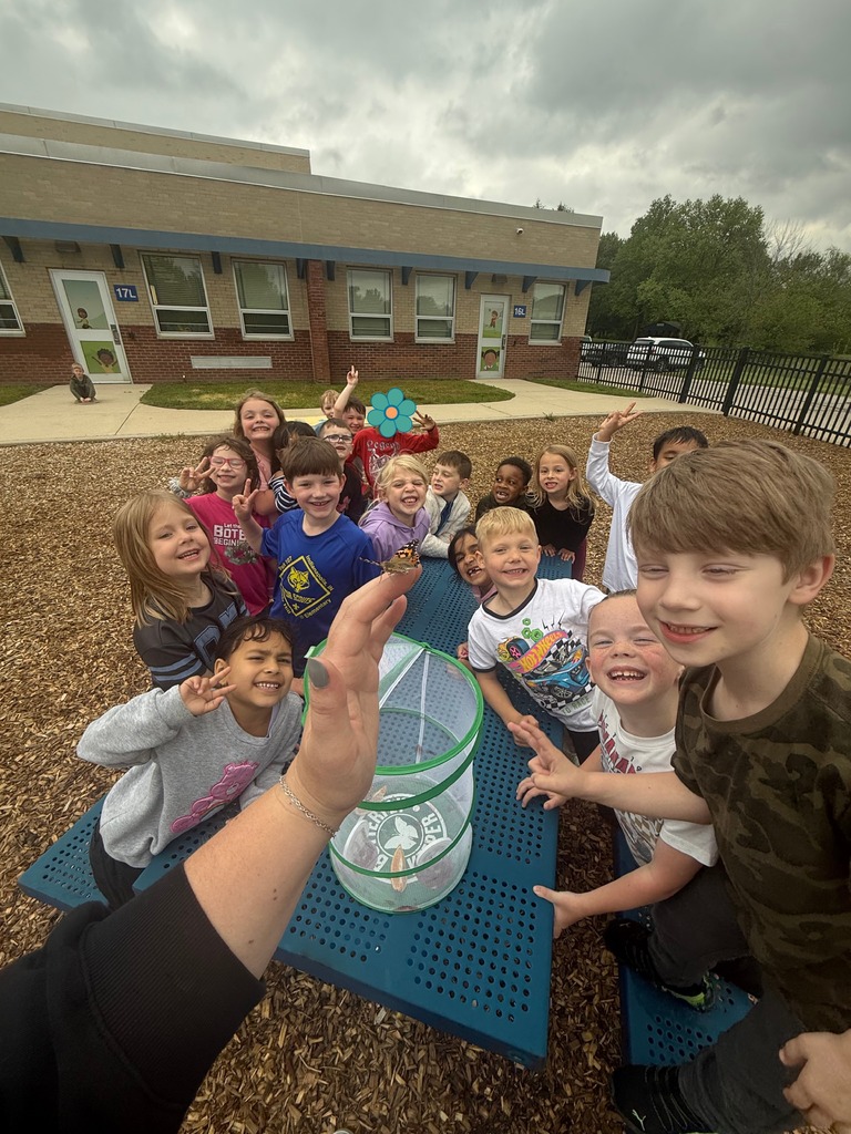 butterfly release with Miss Merk's kindergarten students