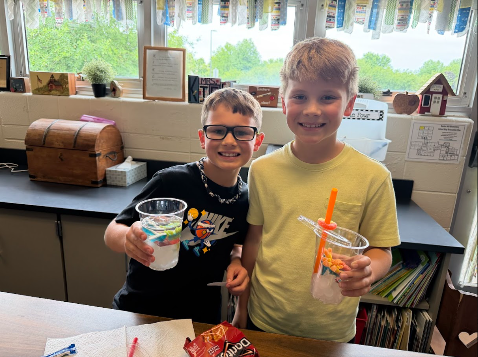 photo of the sip sip hooray party in second grade
