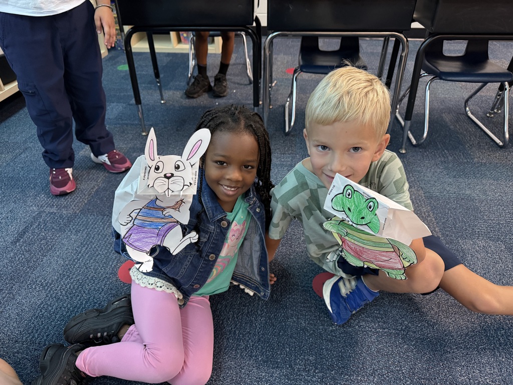 Mrs. Miller’s class had fun wrapping up CKLA’s Fables and Stories, by acting out “The Tortoise and the Hare”.