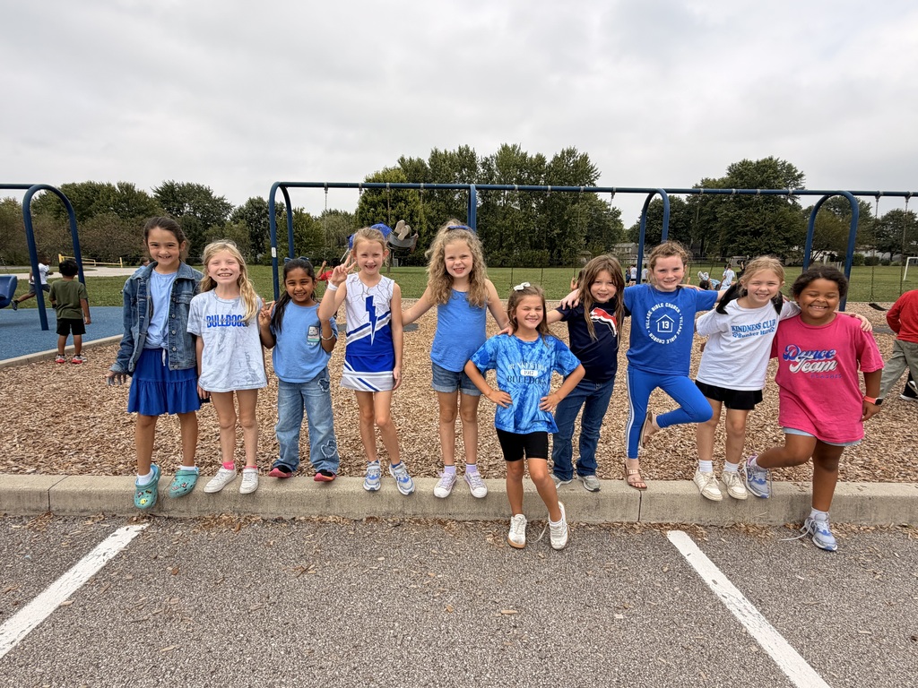 group of girls posing together in spirit wear