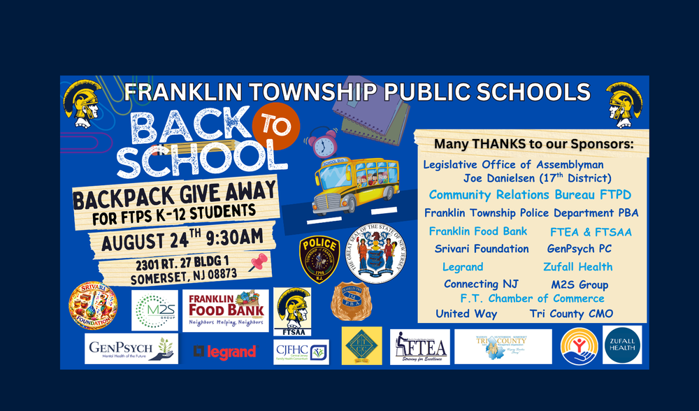 backback drive information with school supply images and sponsor logos