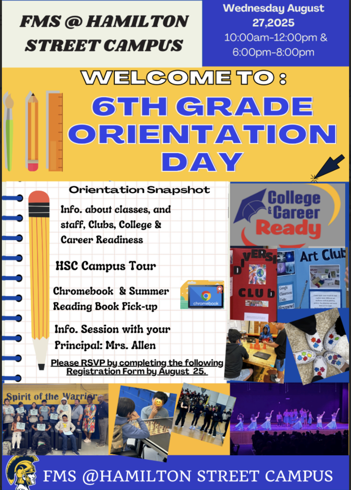Welcome to the 6th grade orientation Day