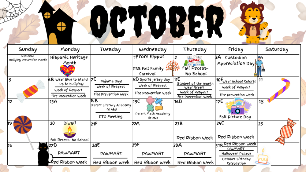 EAS October 2025 Calendar