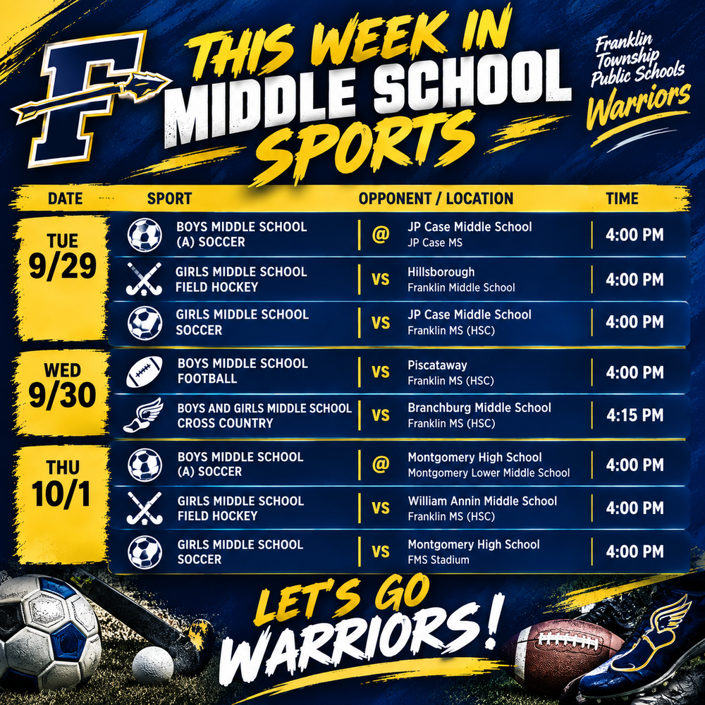 Upcoming Athletics Week of 9/28-10/2