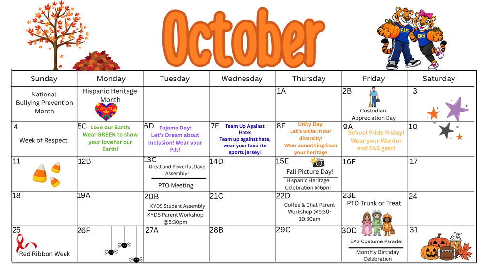 October 2026 EAS Calendar