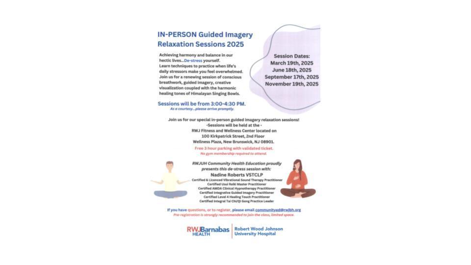 Guided Imagery Relaxation Sessions Flyer