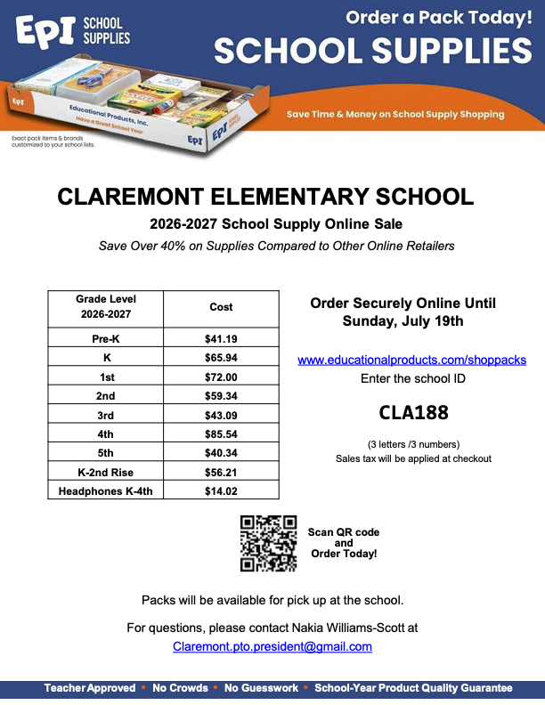 C.E.S School Supplies Order Online