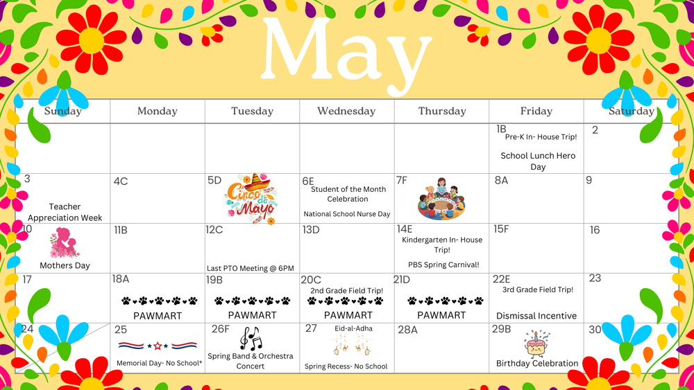 EAS May 2026 Calendar